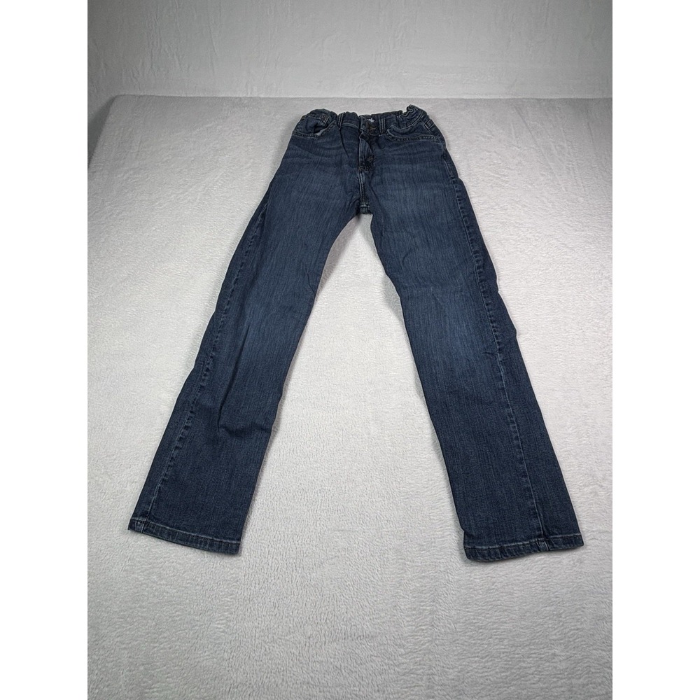 Wrangler Jeans Boys 14 Slim Blue Classic Straight Adjustable Waist Denim Pants